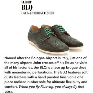 Sz 12 John Fluevog‎ Flight BLQ Lace-Up Brogue Oxford Derby Men Shoes